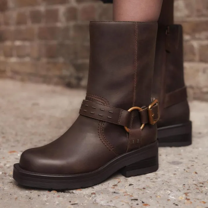 Clarks Ankle Boots Rebelle Up Walnut Leather 8211 Women