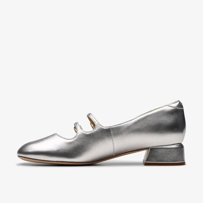 Clarks Ballet Pumps Daiss 30 Shine Silver Leather 8211 Women