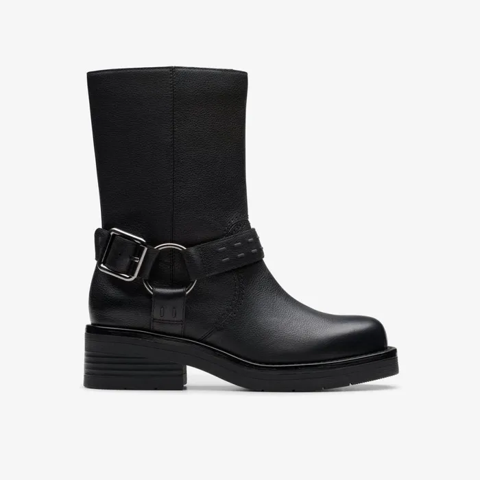 Clarks Biker Boots Rebelle Up Black Leather 8211 Women
