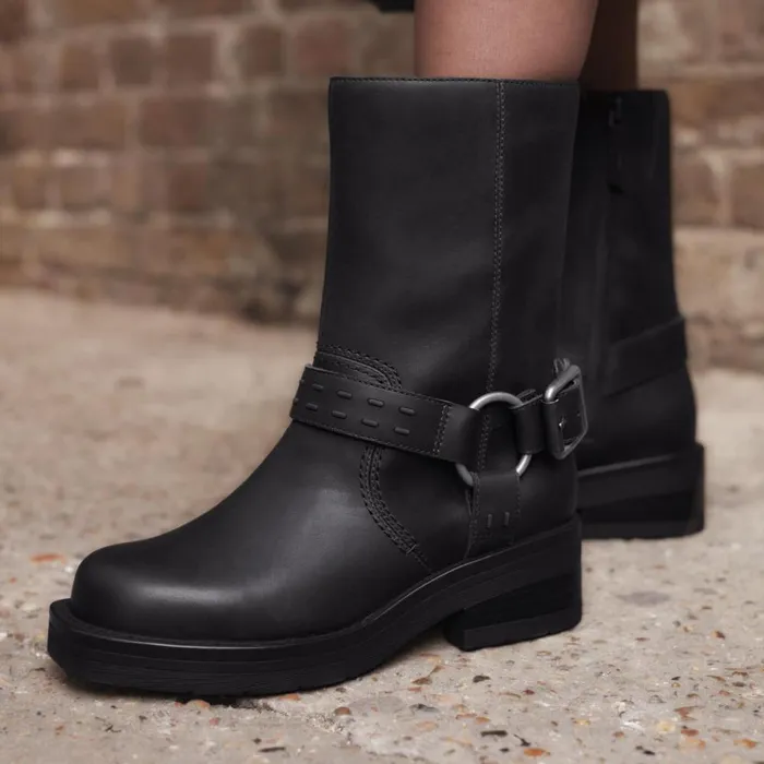 Clarks Biker Boots Rebelle Up Black Leather 8211 Women