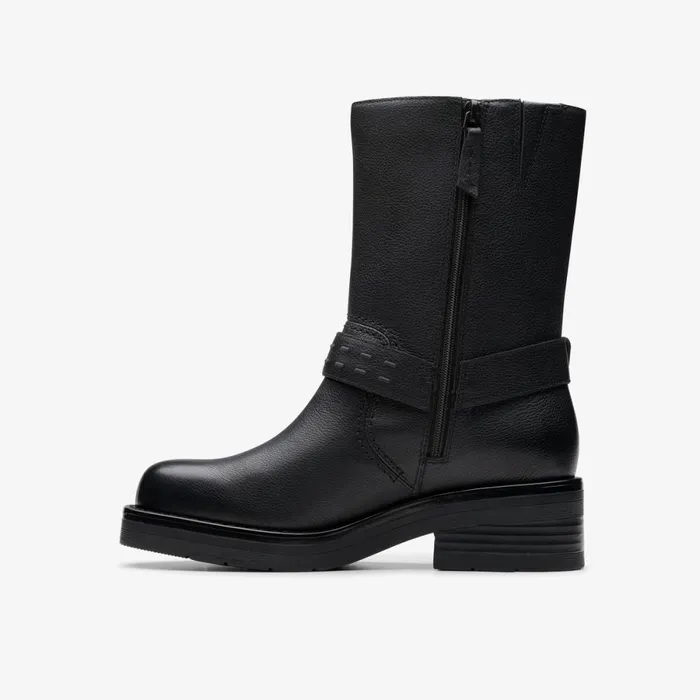 Clarks Biker Boots Rebelle Up Black Leather 8211 Women