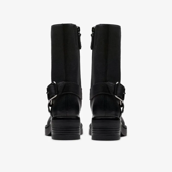 Clarks Biker Boots Rebelle Up Black Leather 8211 Women