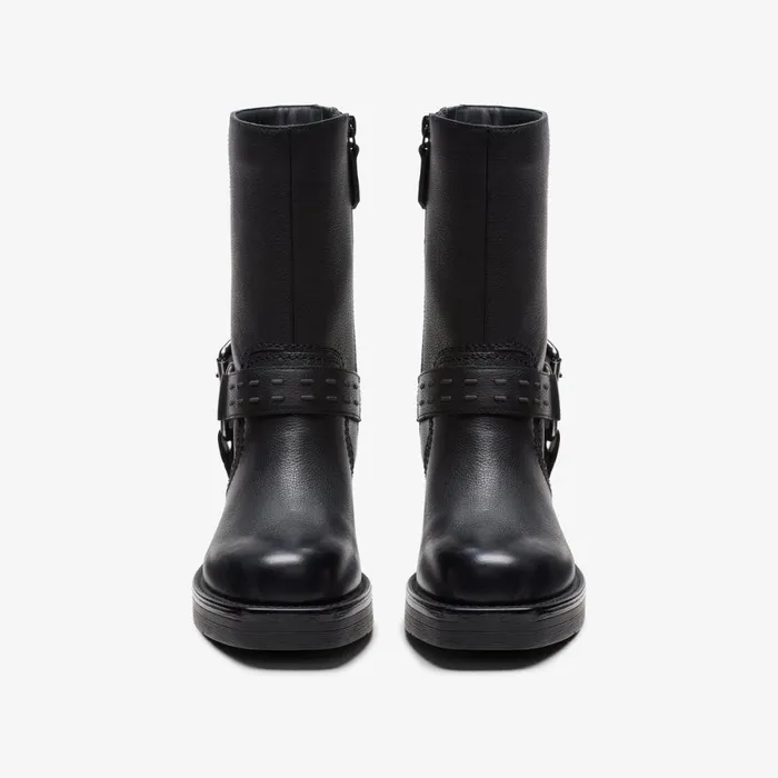 Clarks Biker Boots Rebelle Up Black Leather 8211 Women