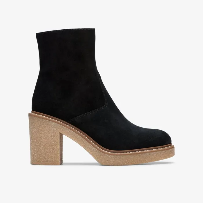 Clarks Black Boots Colden Up Black Suede 8211 Women