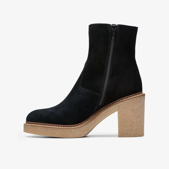 Clarks Black Boots Colden Up Black Suede 8211 Women