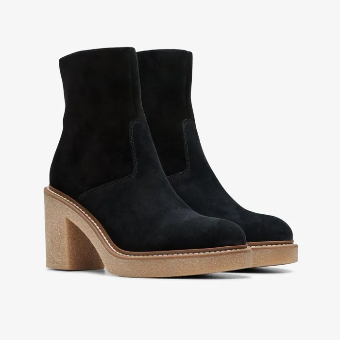 Clarks Black Boots Colden Up Black Suede 8211 Women