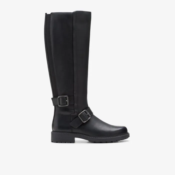 Clarks Black Boots Orinoco2 Tall Black Leather 8211 Women