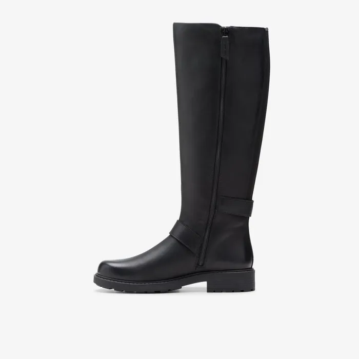Clarks Black Boots Orinoco2 Tall Black Leather 8211 Women