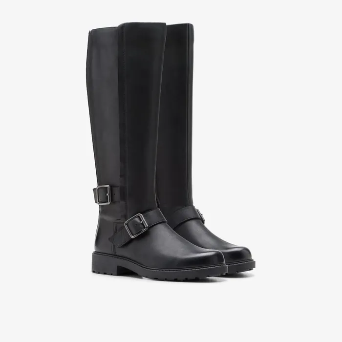 Clarks Black Boots Orinoco2 Tall Black Leather 8211 Women