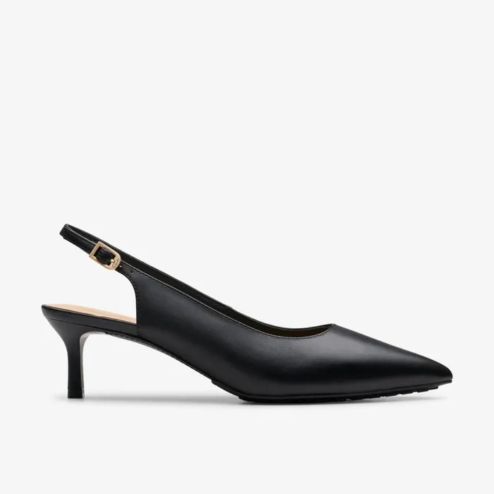 Clarks Black Shoes Adela Sling Black Leather 8211 Women