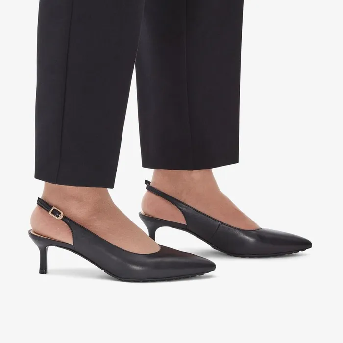Clarks Black Shoes Adela Sling Black Leather 8211 Women