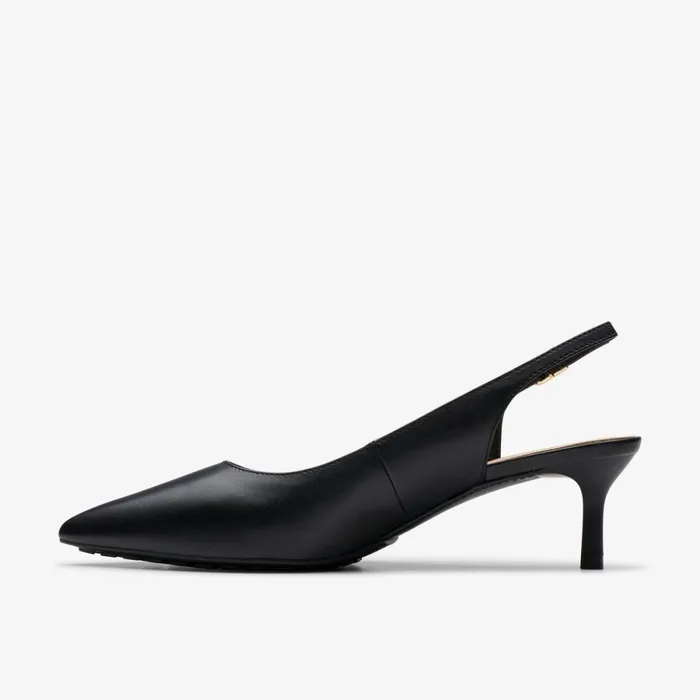 Clarks Black Shoes Adela Sling Black Leather 8211 Women