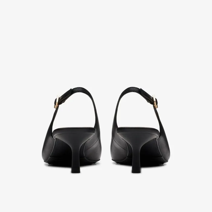 Clarks Black Shoes Adela Sling Black Leather 8211 Women