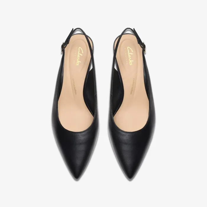 Clarks Black Shoes Adela Sling Black Leather 8211 Women