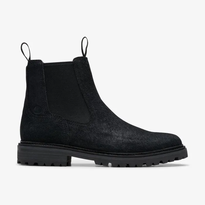 Clarks Black Shoes Clarkridge Top Black Suede 8211 Men
