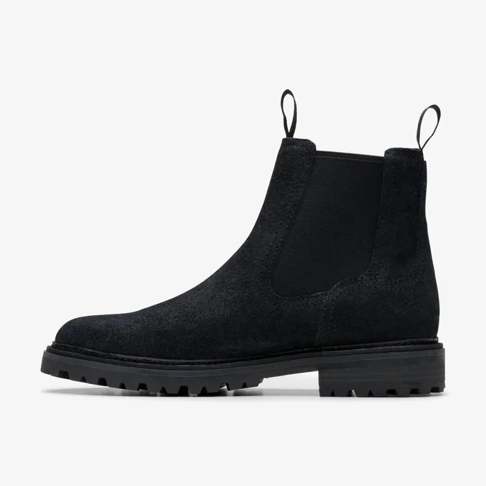 Clarks Black Shoes Clarkridge Top Black Suede 8211 Men