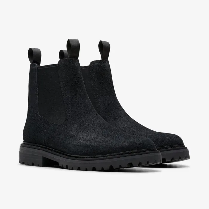 Clarks Black Shoes Clarkridge Top Black Suede 8211 Men
