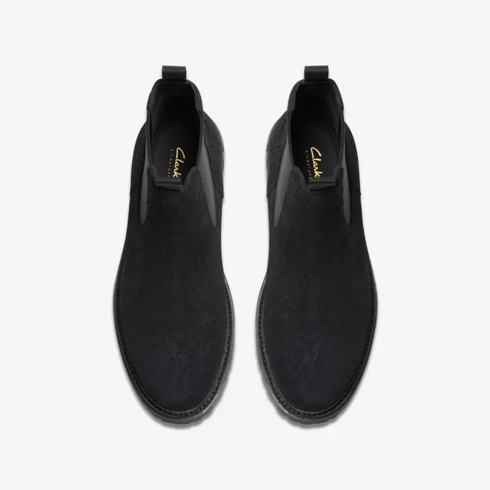 Clarks Black Shoes Clarkridge Top Black Suede 8211 Men