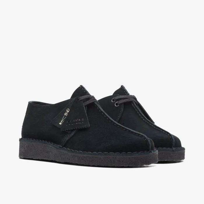 Clarks Black Shoes Desert Trek Black Suede 8211 Women