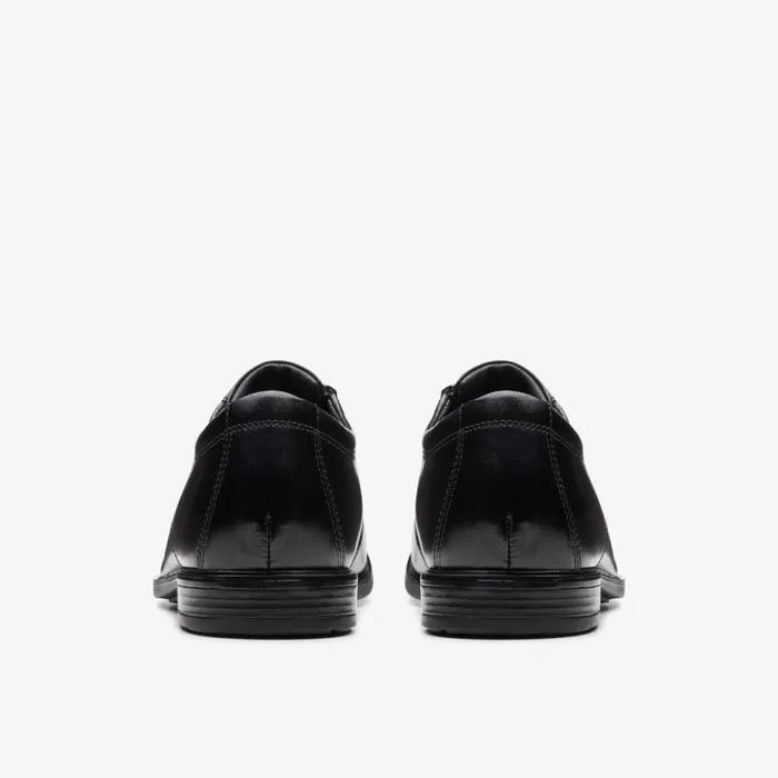 Clarks Black Shoes Howard Cap Black Leather 8211 Men