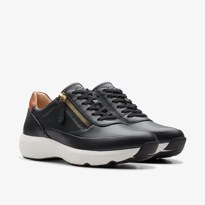 Clarks Black Shoes Tivoli Zip Black Leather 8211 Women