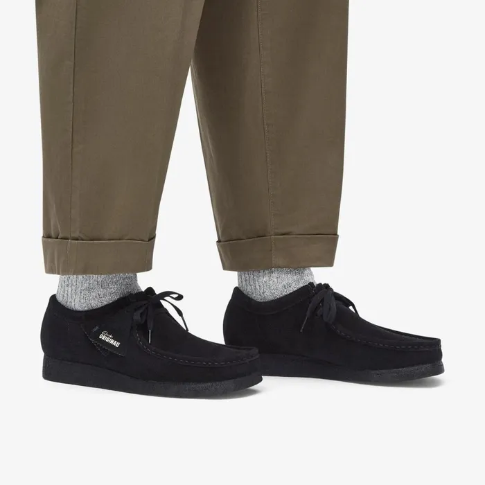 Clarks Black Shoes Wallabee Black Suede 8211 Men