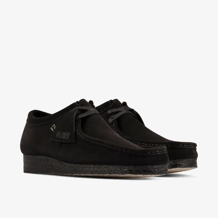 Clarks Black Shoes Wallabee Black Suede 8211 Men