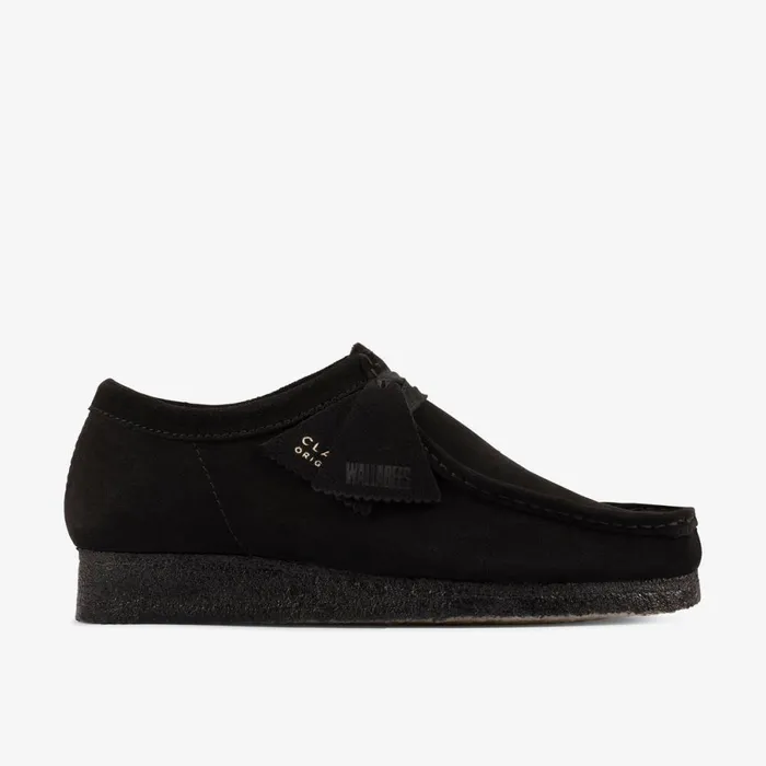 Clarks Black Shoes Wallabee Black Suede 8211 Women