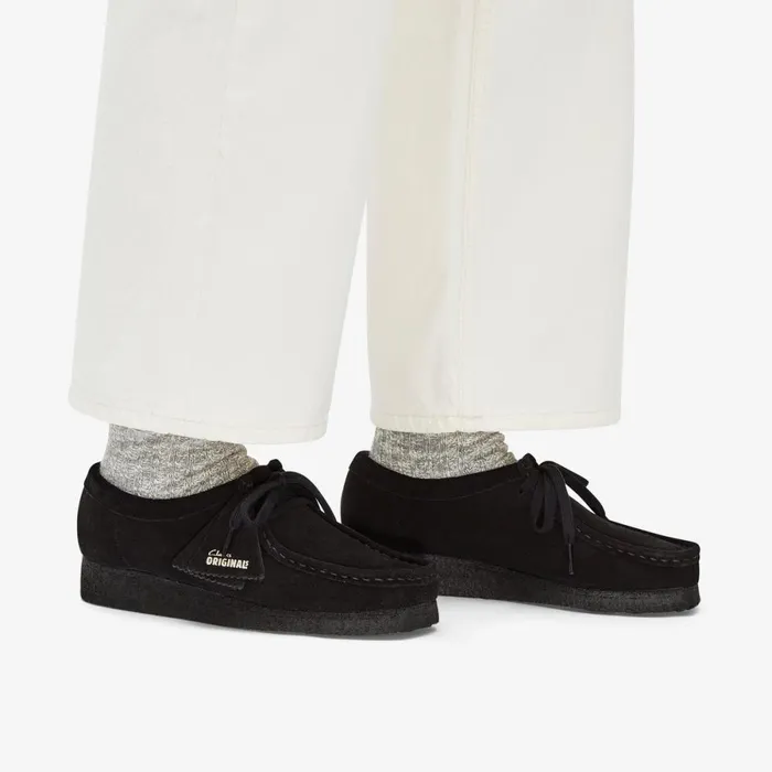 Clarks Black Shoes Wallabee Black Suede 8211 Women