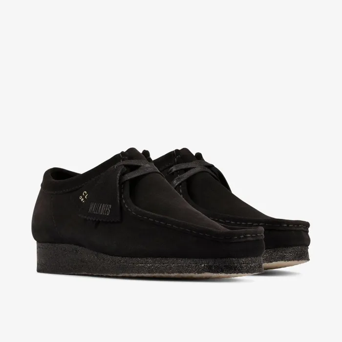Clarks Black Shoes Wallabee Black Suede 8211 Women