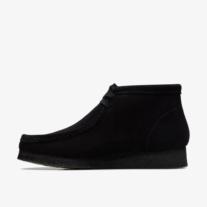 Clarks Black Shoes Wallabee Boot Black Suede 8211 Men