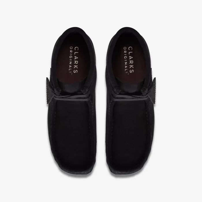 Clarks Black Shoes Wallabee Boot Black Suede 8211 Men