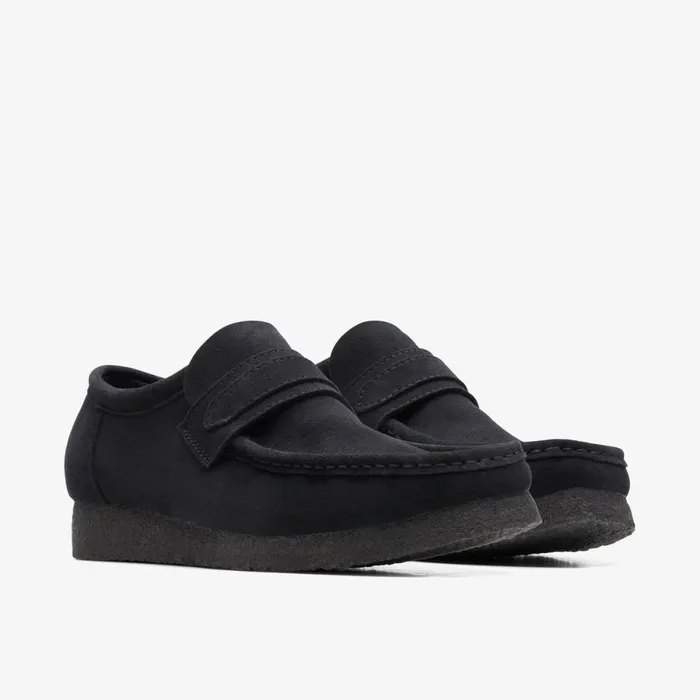 Clarks Black Shoes Wallabee Loafer Black Suede 8211 Men