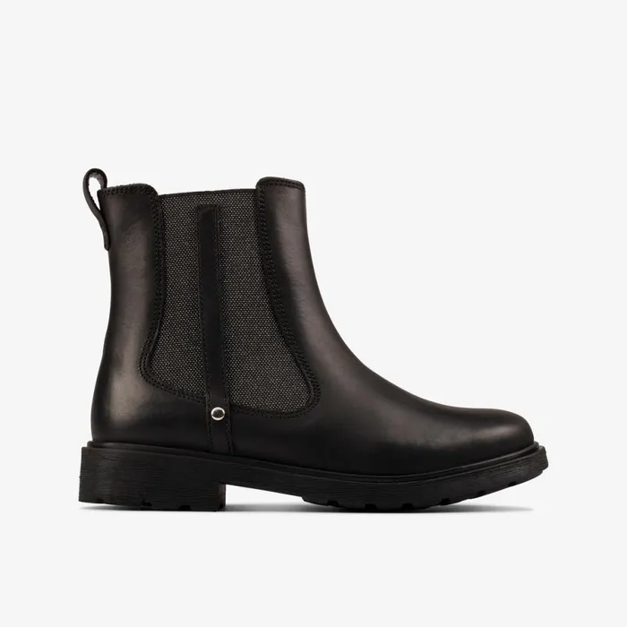 Clarks Boots Astrol Orin Black Leather 8211 Kids