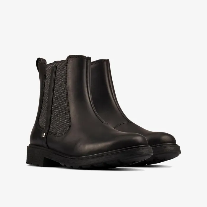 Clarks Boots Astrol Orin Black Leather 8211 Kids