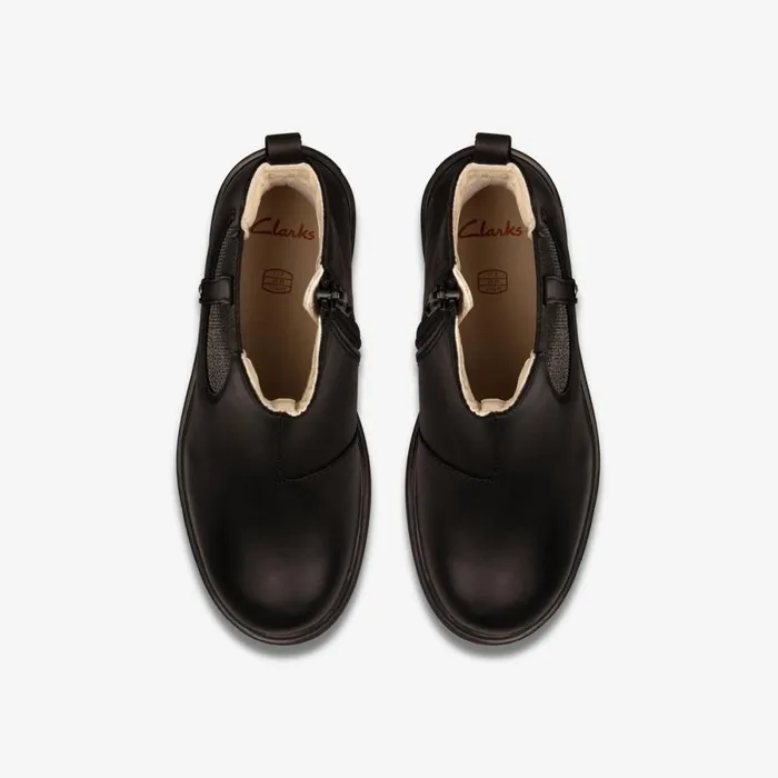Clarks Boots Astrol Orin Black Leather 8211 Kids