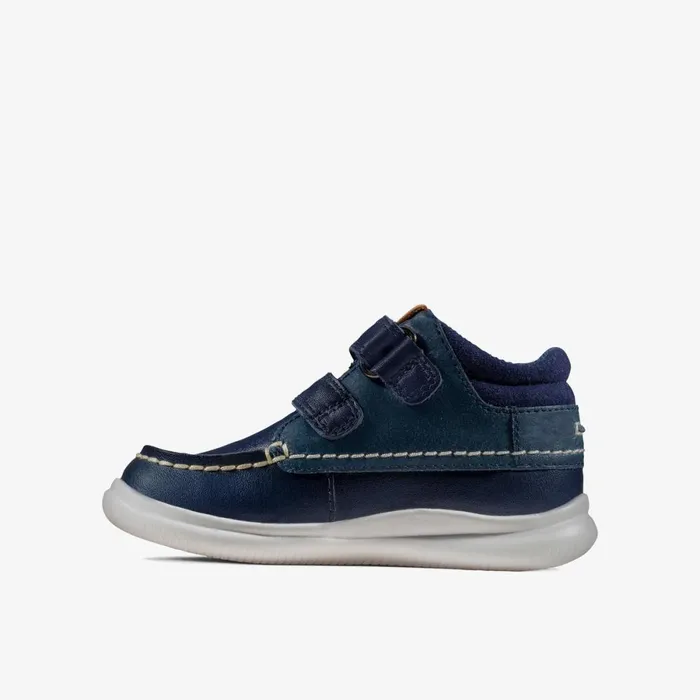 Clarks Boots Crest Tuktu Toddler Navy Leather 8211 Kids