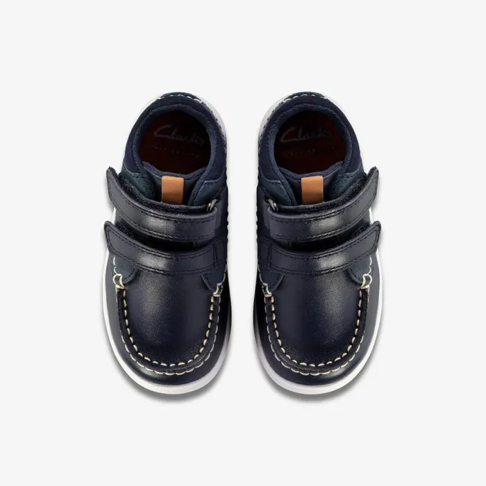 Clarks Boots Crest Tuktu Toddler Navy Leather 8211 Kids