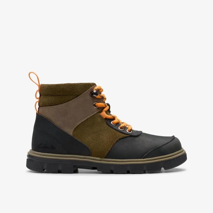 Clarks Boots Lorcam Hike Khaki Combination 8211 Kids