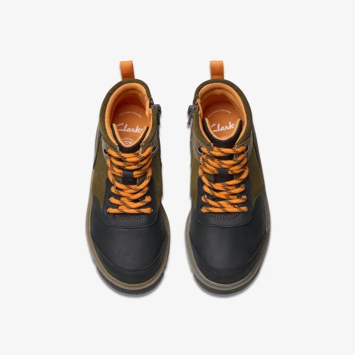 Clarks Boots Lorcam Hike Khaki Combination 8211 Kids
