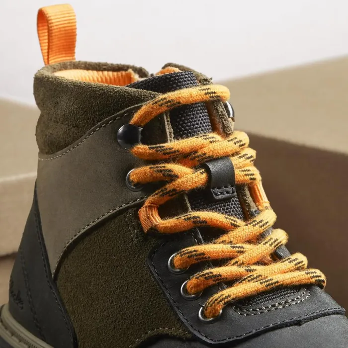 Clarks Boots Lorcam Hike Khaki Combination 8211 Kids