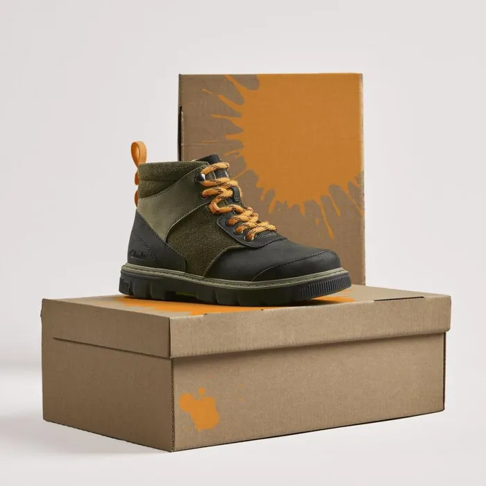 Clarks Boots Lorcam Hike Khaki Combination 8211 Kids