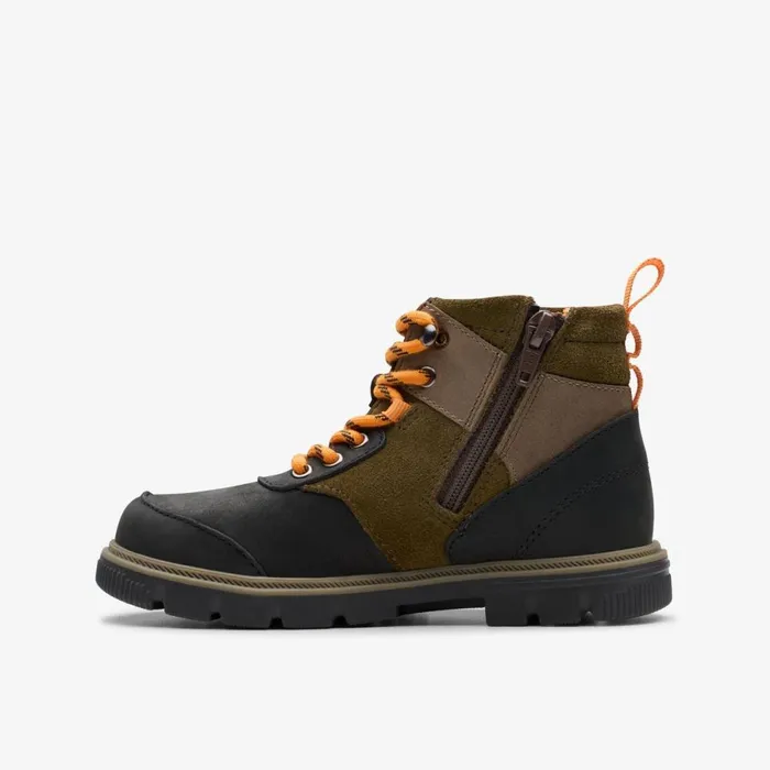 Clarks Boots Lorcam Hike Khaki Combination 8211 Kids