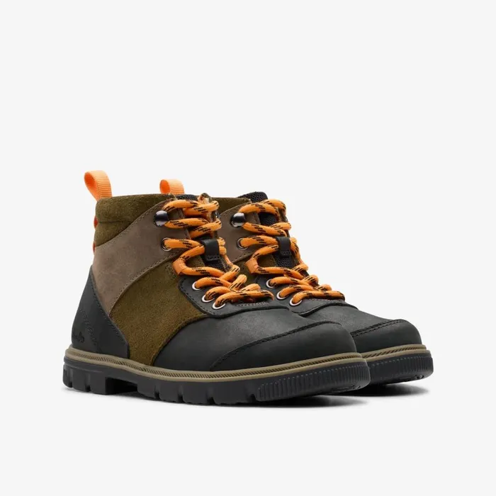 Clarks Boots Lorcam Hike Khaki Combination 8211 Kids