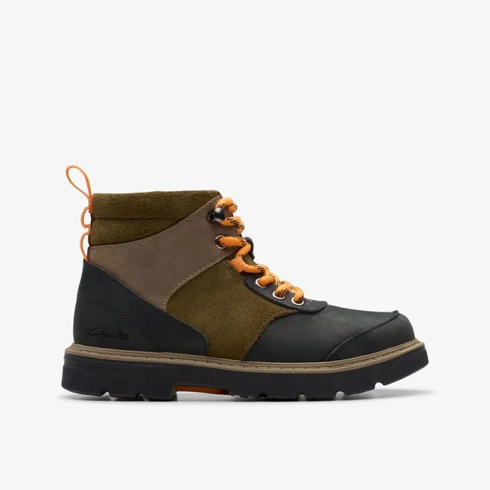 Clarks Boots Lorcam Hike Older Khaki Combination 8211 Kids