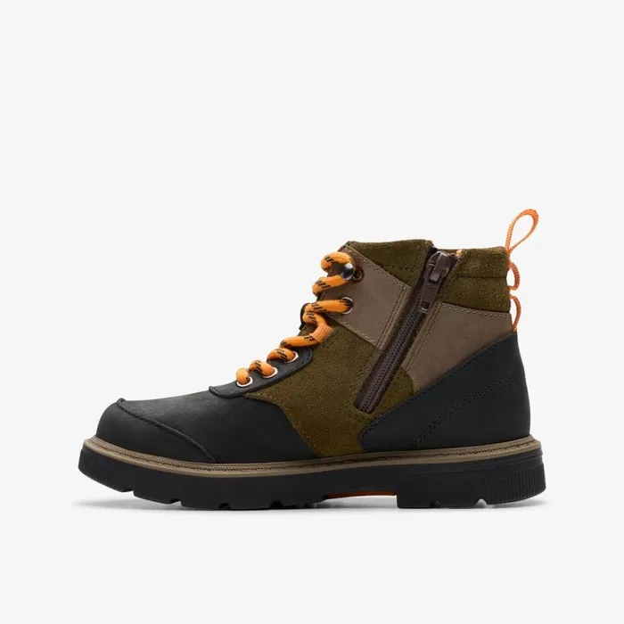 Clarks Boots Lorcam Hike Older Khaki Combination 8211 Kids