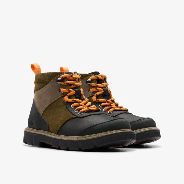 Clarks Boots Lorcam Hike Older Khaki Combination 8211 Kids
