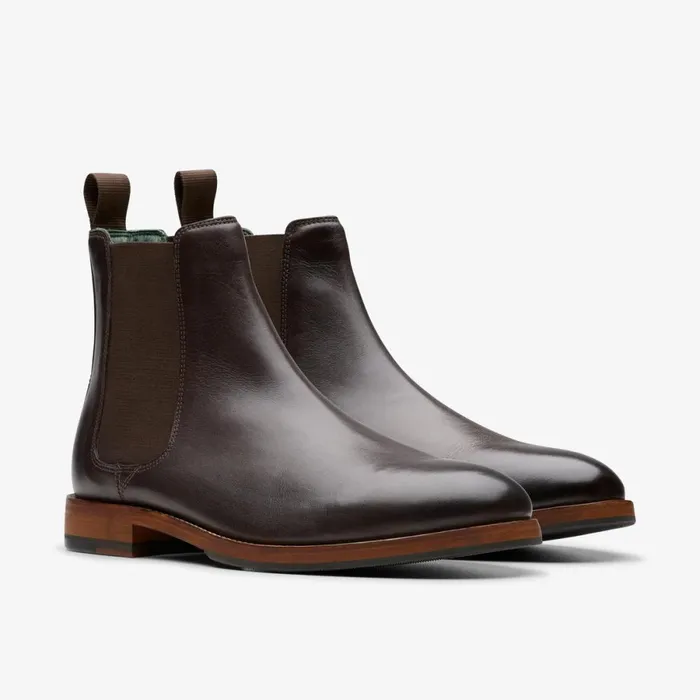 Clarks Chelsea Boots Craft James Top Chelsea Boot Dark Brown Leather 8211 Men