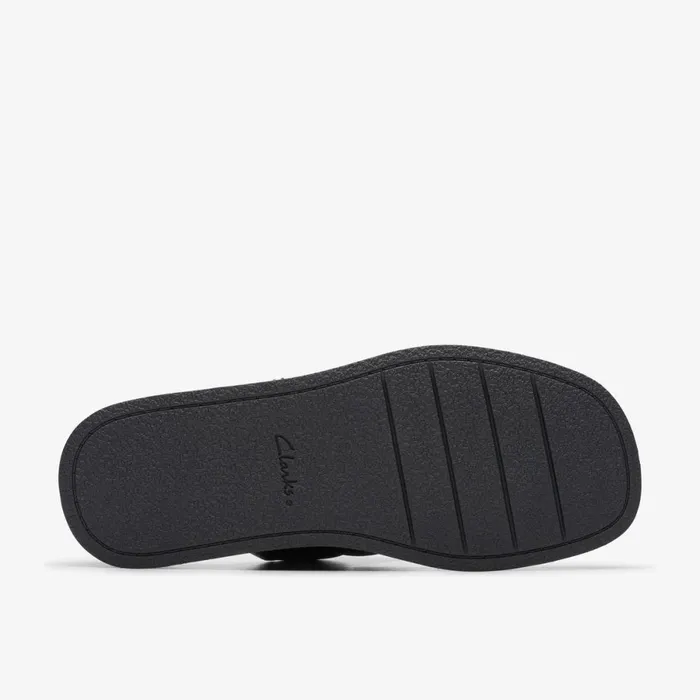 Clarks Flat Sandals Alda Walk Black Leather 8211 Women