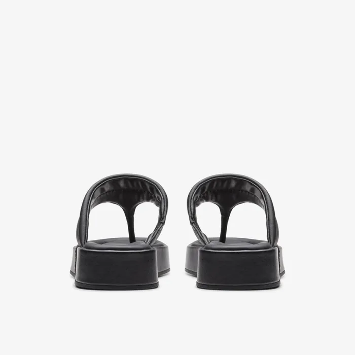Clarks Flat Sandals Alda Walk Black Leather 8211 Women